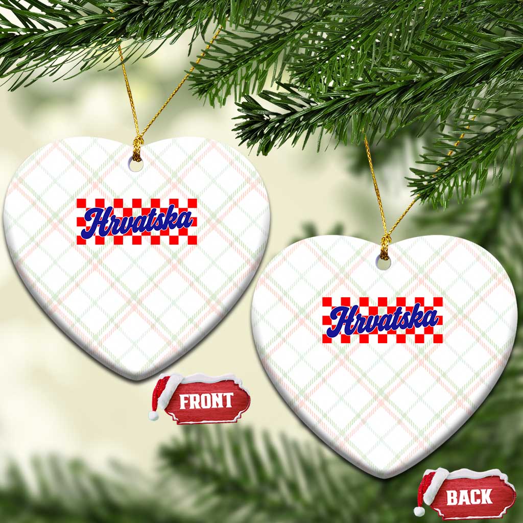 Hrvatska Ceramic Ornament Checkered Retro Croatia Zagreb Croatian