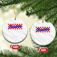 Hrvatska Ceramic Ornament Checkered Retro Croatia Zagreb Croatian