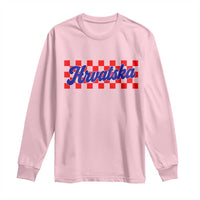 Hrvatska Long Sleeve Shirt Checkered Retro Croatia Zagreb Croatian