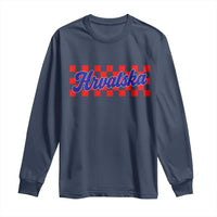 Hrvatska Long Sleeve Shirt Checkered Retro Croatia Zagreb Croatian