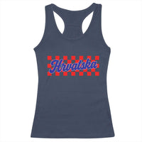 Hrvatska Racerback Tank Top Checkered Retro Croatia Zagreb Croatian