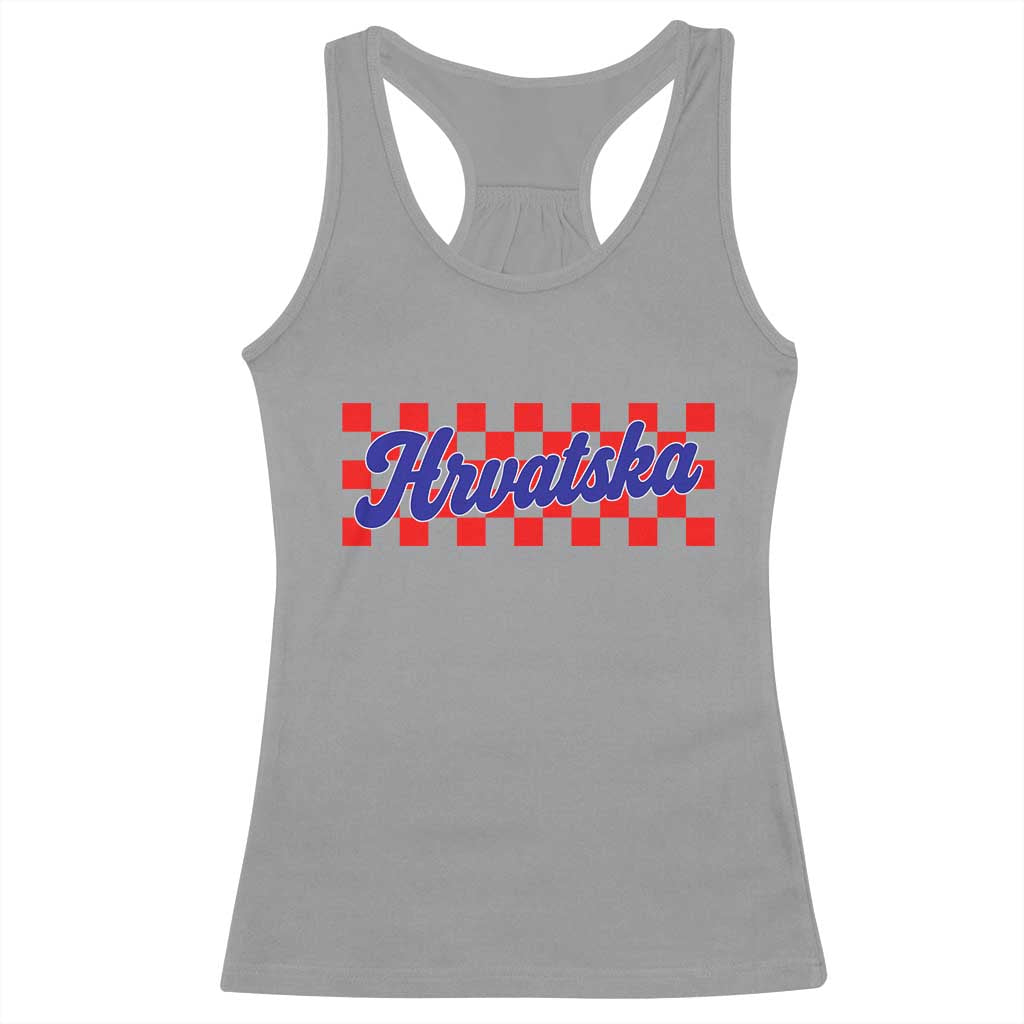 Hrvatska Racerback Tank Top Checkered Retro Croatia Zagreb Croatian