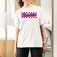 Hrvatska T Shirt For Women Checkered Retro Croatia Zagreb Croatian