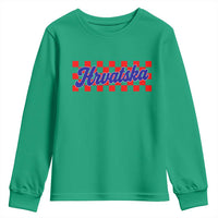 Hrvatska Youth Sweatshirt Checkered Retro Croatia Zagreb Croatian