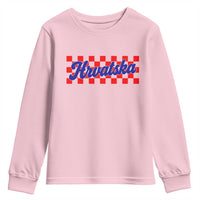 Hrvatska Youth Sweatshirt Checkered Retro Croatia Zagreb Croatian