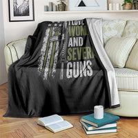I Love One Woman And Several Guns Throw Blanket Vintage American Flag Funny Husband Gun Lover