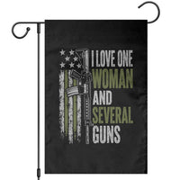 I Love One Woman And Several Guns Garden Flag Vintage American Flag Funny Husband Gun Lover