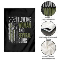 I Love One Woman And Several Guns Garden Flag Vintage American Flag Funny Husband Gun Lover