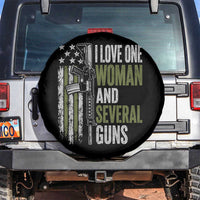 I Love One Woman And Several Guns Spare Tire Cover Vintage American Flag Funny Husband Gun Lover