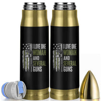 I Love One Woman And Several Guns Bullet Tumbler Vintage American Flag Funny Husband Gun Lover