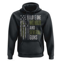 I Love One Woman And Several Guns Hoodie Vintage American Flag Funny Husband Gun Lover
