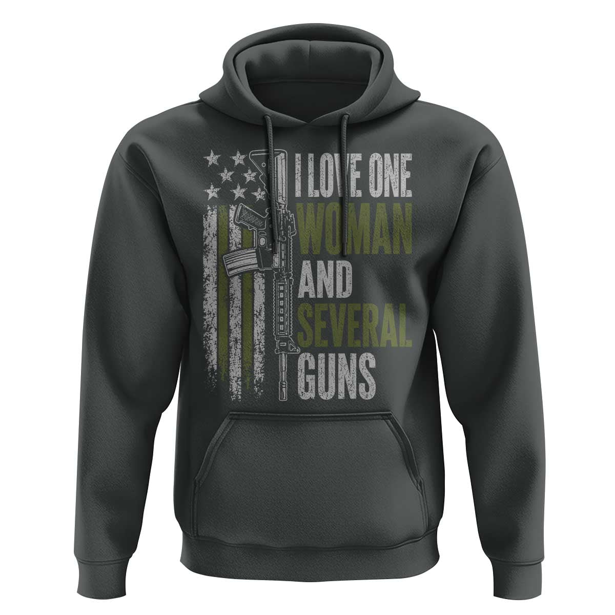 I Love One Woman And Several Guns Hoodie Vintage American Flag Funny Husband Gun Lover