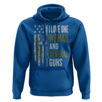 I Love One Woman And Several Guns Hoodie Vintage American Flag Funny Husband Gun Lover