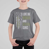 I Love One Woman And Several Guns T Shirt For Kid Vintage American Flag Funny Husband Gun Lover