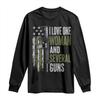 I Love One Woman And Several Guns Long Sleeve Shirt Vintage American Flag Funny Husband Gun Lover