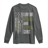 I Love One Woman And Several Guns Long Sleeve Shirt Vintage American Flag Funny Husband Gun Lover
