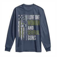 I Love One Woman And Several Guns Long Sleeve Shirt Vintage American Flag Funny Husband Gun Lover