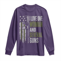 I Love One Woman And Several Guns Long Sleeve Shirt Vintage American Flag Funny Husband Gun Lover