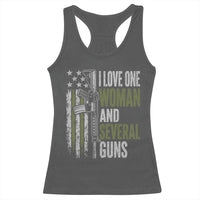 I Love One Woman And Several Guns Racerback Tank Top Vintage American Flag Funny Husband Gun Lover