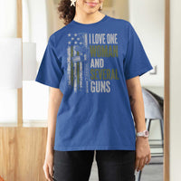 I Love One Woman And Several Guns T Shirt For Women Vintage American Flag Funny Husband Gun Lover