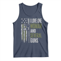 I Love One Woman And Several Guns Tank Top Vintage American Flag Funny Husband Gun Lover