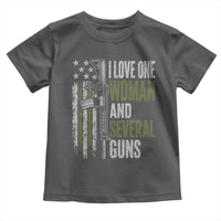 I Love One Woman And Several Guns Toddler T Shirt Vintage American Flag Funny Husband Gun Lover