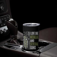 I Love One Woman And Several Guns Tumbler Cup Vintage American Flag Funny Husband Gun Lover