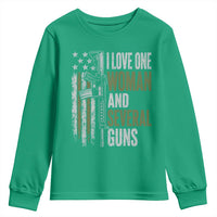 I Love One Woman And Several Guns Youth Sweatshirt Vintage American Flag Funny Husband Gun Lover