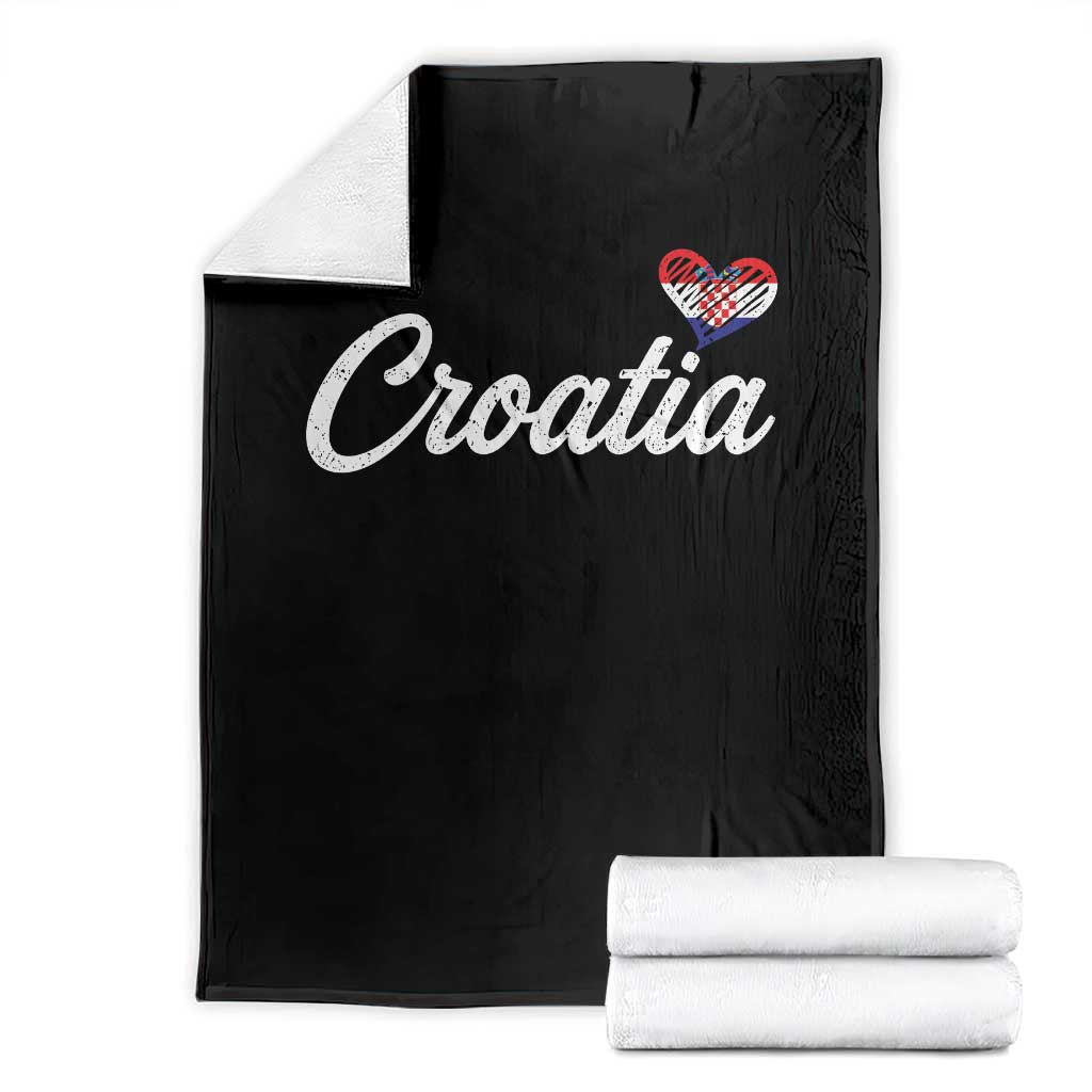 Croatia Throw Blanket Hrvatska Simple Love Croatian Flag Heart