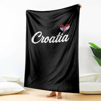 Croatia Throw Blanket Hrvatska Simple Love Croatian Flag Heart