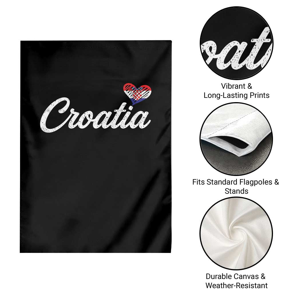 Croatia Garden Flag Hrvatska Simple Love Croatian Flag Heart