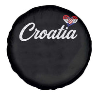 Croatia Spare Tire Cover Hrvatska Simple Love Croatian Flag Heart