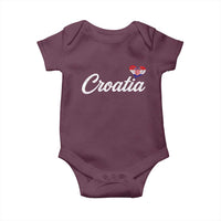 Croatia Baby Onesie Hrvatska Simple Love Croatian Flag Heart
