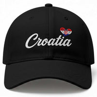 Croatia Baseball Cap Hrvatska Simple Love Croatian Flag Heart