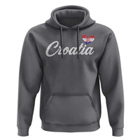 Croatia Hoodie Hrvatska Simple Love Croatian Flag Heart