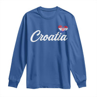 Croatia Long Sleeve Shirt Hrvatska Simple Love Croatian Flag Heart