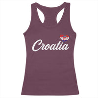 Croatia Racerback Tank Top Hrvatska Simple Love Croatian Flag Heart