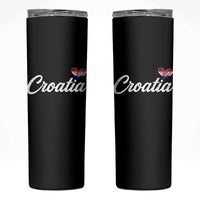 Croatia Skinny Tumbler Hrvatska Simple Love Croatian Flag Heart