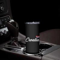 Croatia Skinny Tumbler Hrvatska Simple Love Croatian Flag Heart