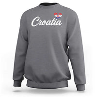 Croatia Sweatshirt Hrvatska Simple Love Croatian Flag Heart