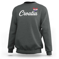 Croatia Sweatshirt Hrvatska Simple Love Croatian Flag Heart