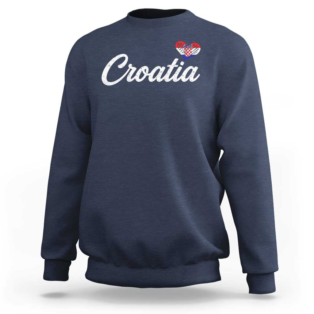 Croatia Sweatshirt Hrvatska Simple Love Croatian Flag Heart