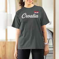 Croatia T Shirt For Women Hrvatska Simple Love Croatian Flag Heart