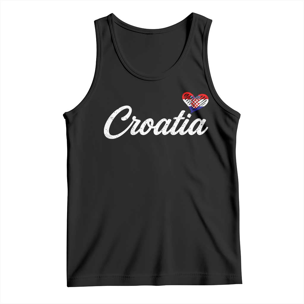 Croatia Tank Top Hrvatska Simple Love Croatian Flag Heart