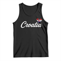 Croatia Tank Top Hrvatska Simple Love Croatian Flag Heart