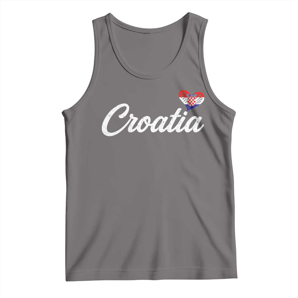Croatia Tank Top Hrvatska Simple Love Croatian Flag Heart