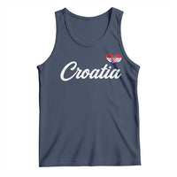 Croatia Tank Top Hrvatska Simple Love Croatian Flag Heart