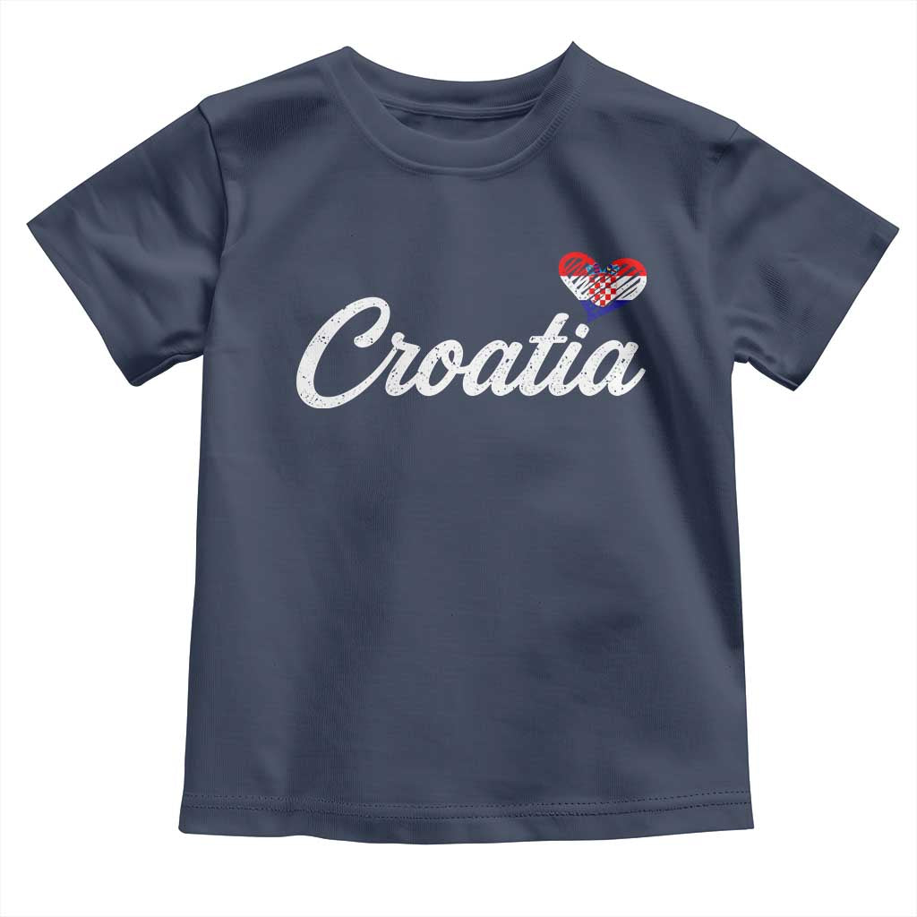 Croatia Toddler T Shirt Hrvatska Simple Love Croatian Flag Heart