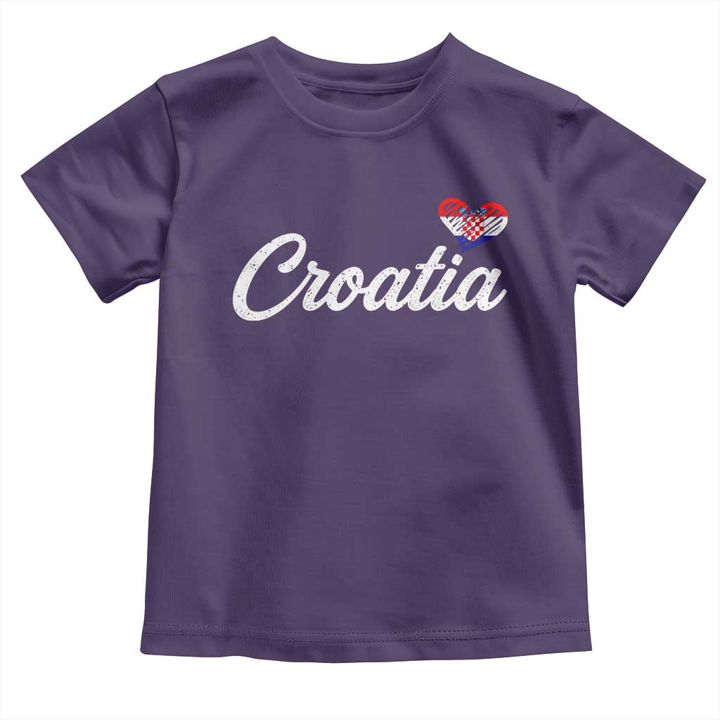 Croatia Toddler T Shirt Hrvatska Simple Love Croatian Flag Heart