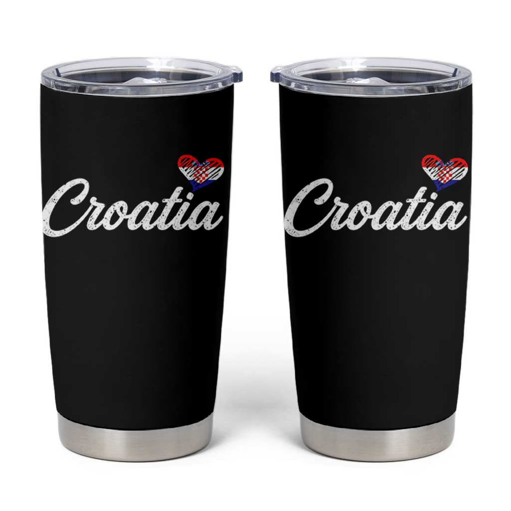 Croatia Tumbler Cup Hrvatska Simple Love Croatian Flag Heart